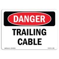 Signmission Safety Sign, OSHA Danger, 18" Height, Aluminum, Trailing Cable, Landscape OS-DS-A-1824-L-1885